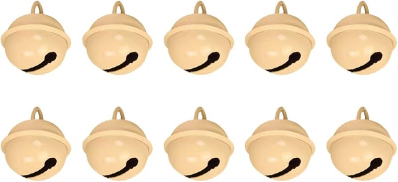 Light Yellow Christmas Tree Hanging Bells 10PCS for Crafts Party Decorations - Image 3
